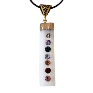 🆕 Natural selenite crystal pendant necklace (2/$15)